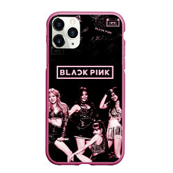 Чехол iPhone 11 Pro матовый BLACKPINK, цвет: 3D-малиновый