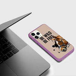 Чехол iPhone 11 Pro матовый Be wild be free, цвет: 3D-фиолетовый — фото 2