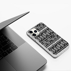 Чехол iPhone 11 Pro матовый Этнические узоры, цвет: 3D-белый — фото 2