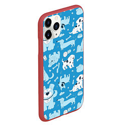 Чехол iPhone 11 Pro матовый Собачки, цвет: 3D-красный — фото 2