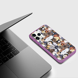 Чехол iPhone 11 Pro матовый Dogs, цвет: 3D-фиолетовый — фото 2