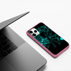 Чехол iPhone 11 Pro матовый Neon Dragon, цвет: 3D-малиновый — фото 2