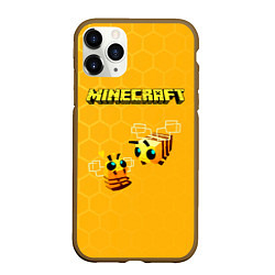 Чехол iPhone 11 Pro матовый Minecraft, цвет: 3D-коричневый