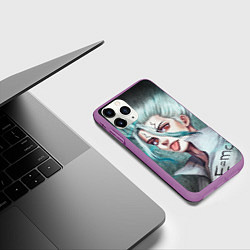 Чехол iPhone 11 Pro матовый Доктор Стоун, цвет: 3D-фиолетовый — фото 2