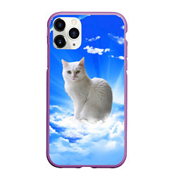 Чехол iPhone 11 Pro матовый Кот в облаках, цвет: 3D-фиолетовый