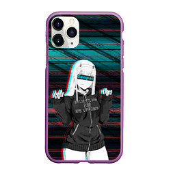 Чехол iPhone 11 Pro матовый Zero Two Senpai, цвет: 3D-фиолетовый