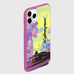Чехол iPhone 11 Pro матовый Cyberpunk 2077, цвет: 3D-фиолетовый — фото 2