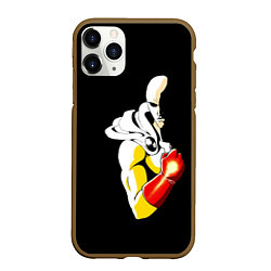 Чехол iPhone 11 Pro матовый Сайтама One Punch Man, цвет: 3D-коричневый