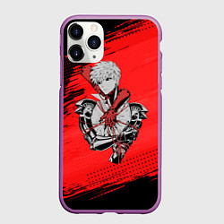 Чехол iPhone 11 Pro матовый Генос One Punch Man, цвет: 3D-фиолетовый