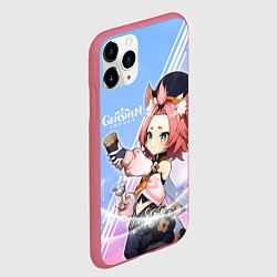 Чехол iPhone 11 Pro матовый Genshin Impact, цвет: 3D-малиновый — фото 2