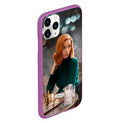 Чехол iPhone 11 Pro матовый Queens Gambit Ход Королевы, цвет: 3D-фиолетовый — фото 2