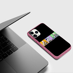 Чехол iPhone 11 Pro матовый Genshin Impact - Полоса, цвет: 3D-малиновый — фото 2