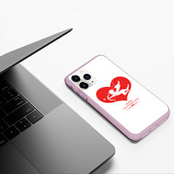 Чехол iPhone 11 Pro матовый Happy Valentines Day, цвет: 3D-розовый — фото 2