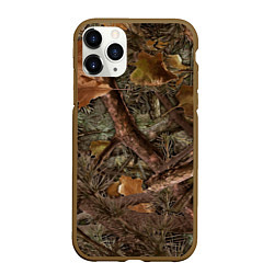 Чехол iPhone 11 Pro матовый Охотничий камуфляж, цвет: 3D-коричневый