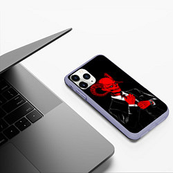 Чехол iPhone 11 Pro матовый Дьявол, цвет: 3D-светло-сиреневый — фото 2