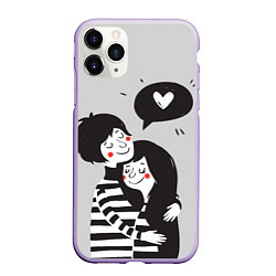 Чехол iPhone 11 Pro матовый Любовь, цвет: 3D-светло-сиреневый
