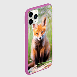 Чехол iPhone 11 Pro матовый Лисичка, цвет: 3D-фиолетовый — фото 2