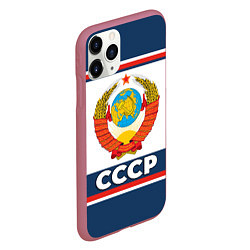 Чехол iPhone 11 Pro матовый СССР, цвет: 3D-малиновый — фото 2