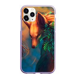 Чехол iPhone 11 Pro матовый Волшебная лиса, цвет: 3D-светло-сиреневый
