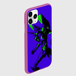 Чехол iPhone 11 Pro матовый Евангилион, цвет: 3D-фиолетовый — фото 2