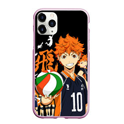 Чехол iPhone 11 Pro матовый ВОЛЕЙБОЛ!! HAIKYUU!!, цвет: 3D-розовый