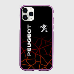 Чехол iPhone 11 Pro матовый PEUGEOT, цвет: 3D-фиолетовый