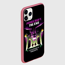 Чехол iPhone 11 Pro матовый Minecraft THE END, цвет: 3D-малиновый — фото 2