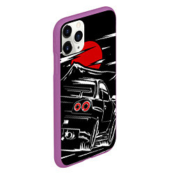 Чехол iPhone 11 Pro матовый Skyline R 34 R34 скайлайн, цвет: 3D-фиолетовый — фото 2