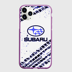 Чехол iPhone 11 Pro матовый SUBARU, цвет: 3D-фиолетовый