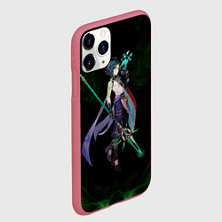 Чехол iPhone 11 Pro матовый Genshin Impact - Xiao, цвет: 3D-малиновый — фото 2
