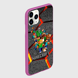 Чехол iPhone 11 Pro матовый MINECRAFT МАНКРАФТ, цвет: 3D-фиолетовый — фото 2