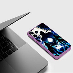 Чехол iPhone 11 Pro матовый Sword Art Online Кирито Асуна, цвет: 3D-фиолетовый — фото 2