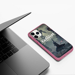 Чехол iPhone 11 Pro матовый Genshin impact Noelle, цвет: 3D-малиновый — фото 2