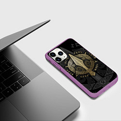 Чехол iPhone 11 Pro матовый Кельтские ястребы, цвет: 3D-фиолетовый — фото 2