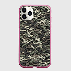 Чехол iPhone 11 Pro матовый Камуфляж - Димон, цвет: 3D-малиновый