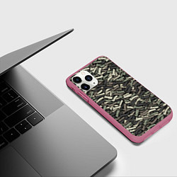 Чехол iPhone 11 Pro матовый Камуфляж - Димон, цвет: 3D-малиновый — фото 2