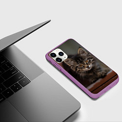 Чехол iPhone 11 Pro матовый Мой внутренний зверь, цвет: 3D-фиолетовый — фото 2