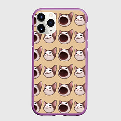 Чехол iPhone 11 Pro матовый Поп кэт, цвет: 3D-фиолетовый