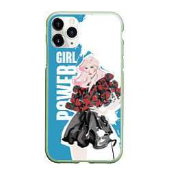 Чехол iPhone 11 Pro матовый Girl Power, цвет: 3D-салатовый