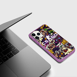Чехол iPhone 11 Pro матовый CS:GO - Paw Paw Лапки, цвет: 3D-фиолетовый — фото 2