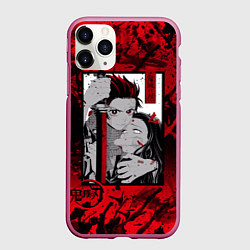 Чехол iPhone 11 Pro матовый Клинок рассекающий демонов, цвет: 3D-малиновый