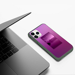 Чехол iPhone 11 Pro матовый Аметистовый закат, цвет: 3D-темно-зеленый — фото 2