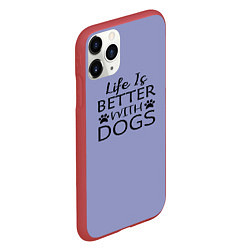 Чехол iPhone 11 Pro матовый Собака, цвет: 3D-красный — фото 2