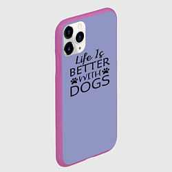 Чехол iPhone 11 Pro матовый Собака, цвет: 3D-фиолетовый — фото 2