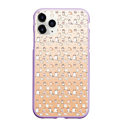Чехол iPhone 11 Pro матовый Много котиков узор