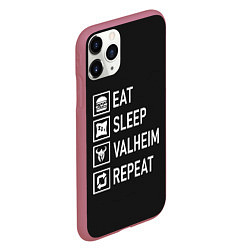 Чехол iPhone 11 Pro матовый EatSleepValheimRepeat, цвет: 3D-малиновый — фото 2