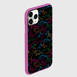 Чехол iPhone 11 Pro матовый Динозавры, цвет: 3D-фиолетовый — фото 2
