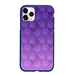 Чехол iPhone 11 Pro матовый Кошачьи Следы, цвет: 3D-тёмно-синий