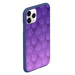 Чехол iPhone 11 Pro матовый Кошачьи Следы, цвет: 3D-тёмно-синий — фото 2