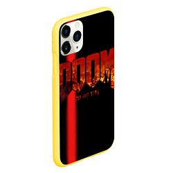 Чехол iPhone 11 Pro матовый Doom Rip and Tear, цвет: 3D-желтый — фото 2